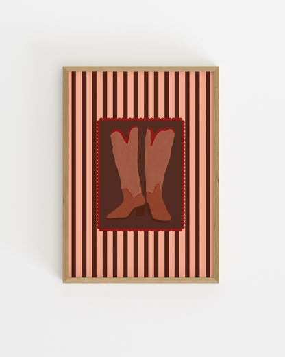 Retro Cowboy Boots Printable Wall Art | Digital Download printable wall art by Paperhus