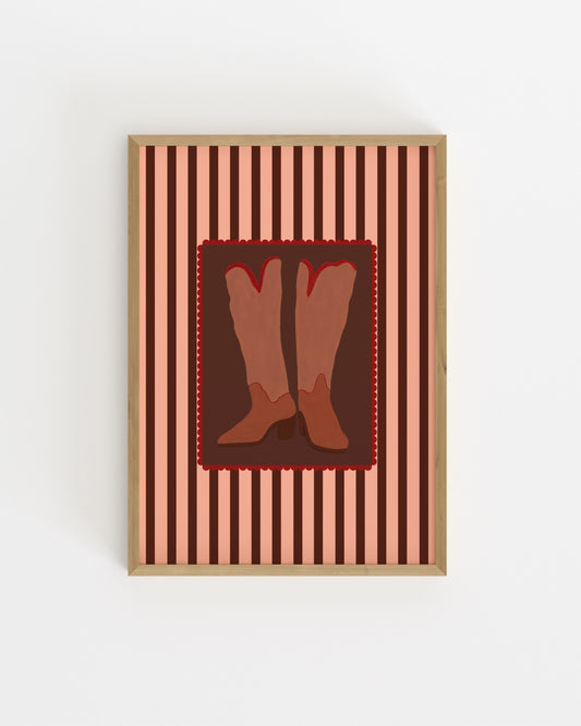 Retro Cowboy Boots Printable Wall Art | Digital Download printable wall art by Paperhus