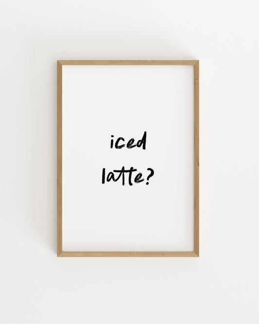 Iced Latte Printable Wall Art | Digital Download printable wall art by Paperhus