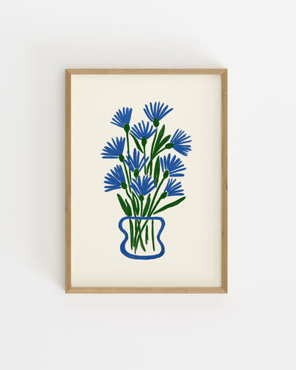 Blue Floral Printable Wall Art | Digital Download printable wall art by Paperhus