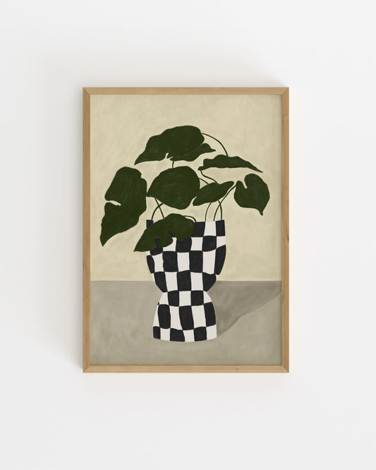 Checkered Vase Printable Wall Art | Digital Download