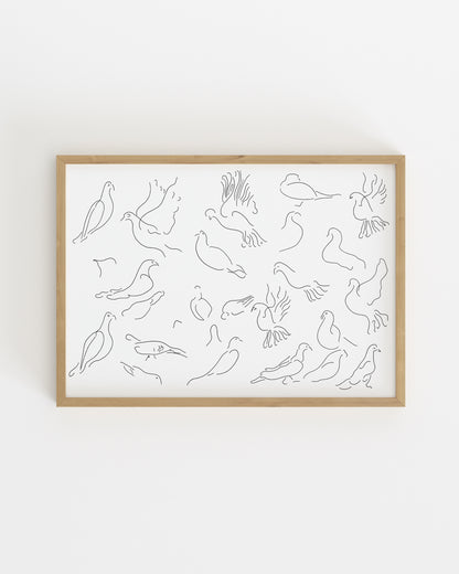 Bird Line Drawing Printable Wall Art | Digital Download printable wall art by Paperhus