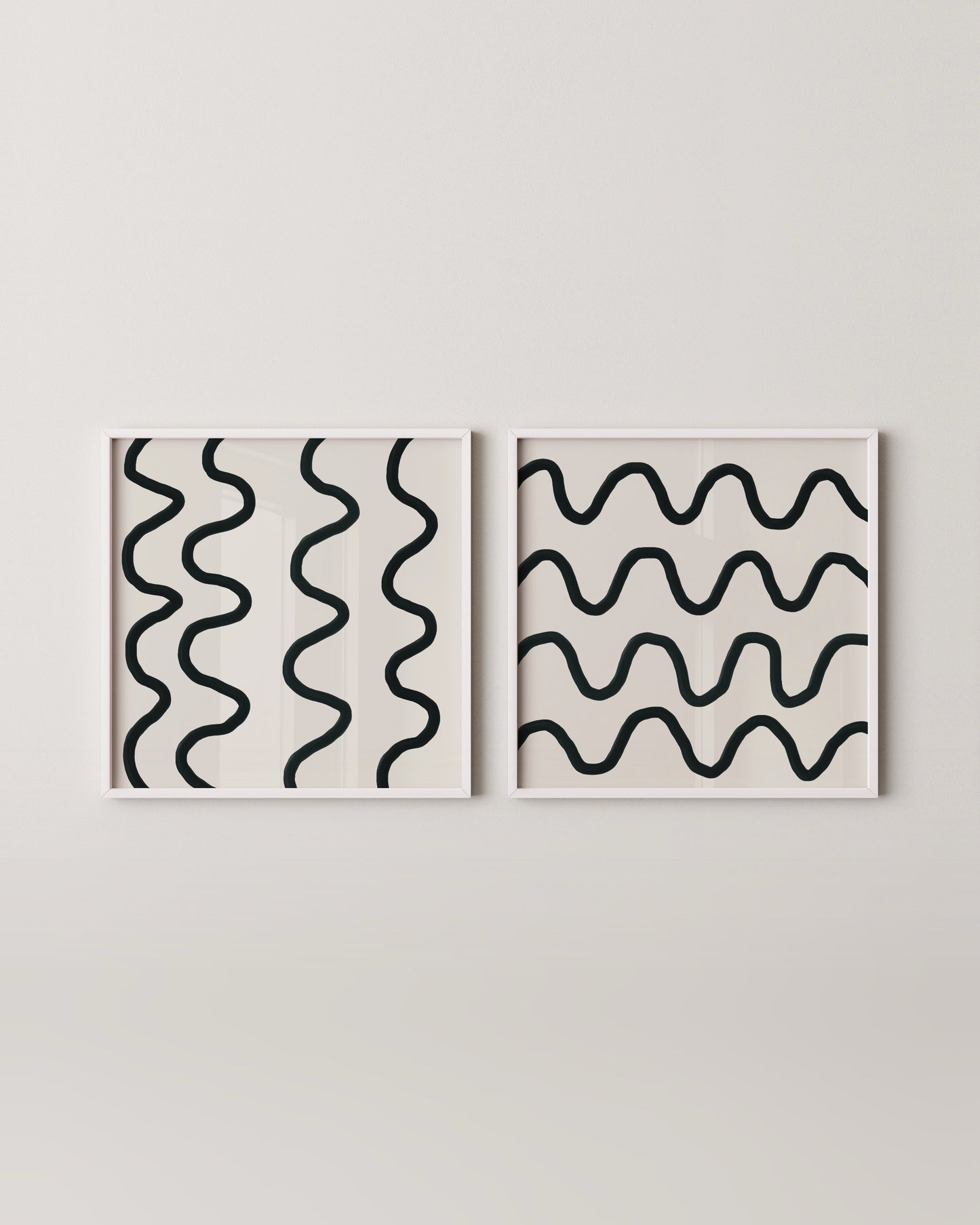 Wavy Print Set | Square Abstract Print Set