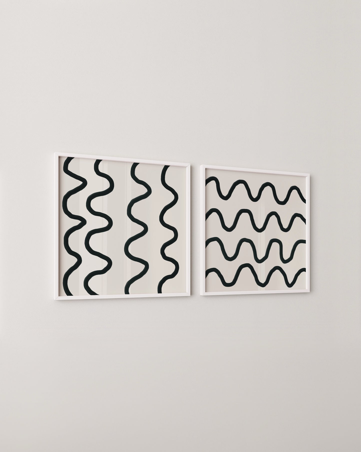 Wavy Print Set | Square Abstract Print Set
