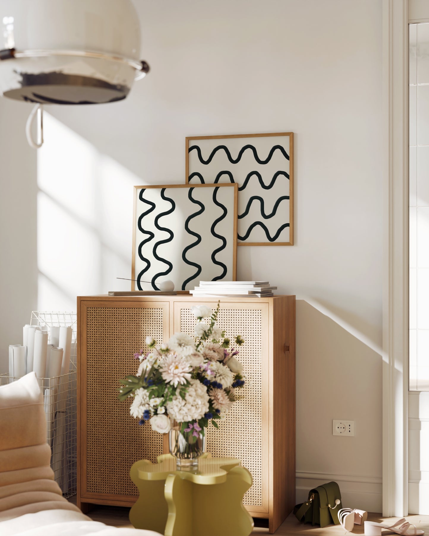 Wavy Print Set | Square Abstract Print Set