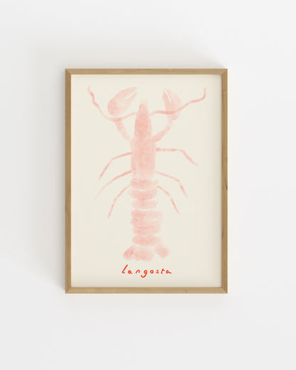 Pink Lobster Printable Wall Art | Digital Download printable wall art by Paperhus