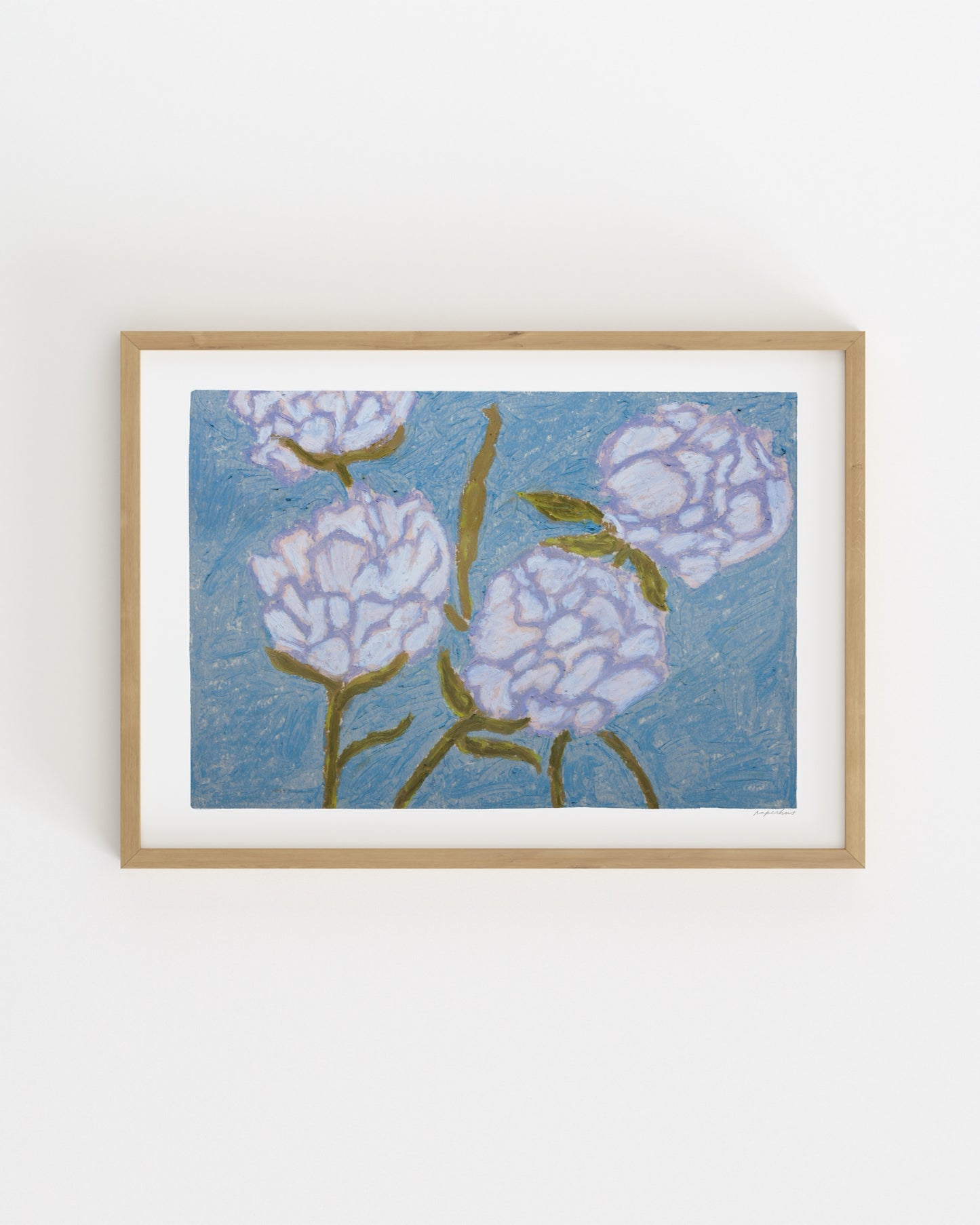 Oil Pastel. Peonies