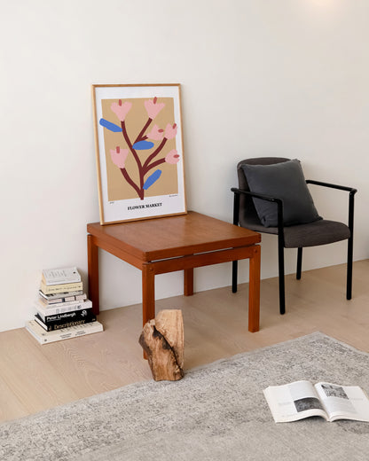 Flower Market Print | Beige Floral Poster with Modern Minimal Design