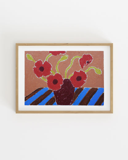 Oil Pastel. Poppies