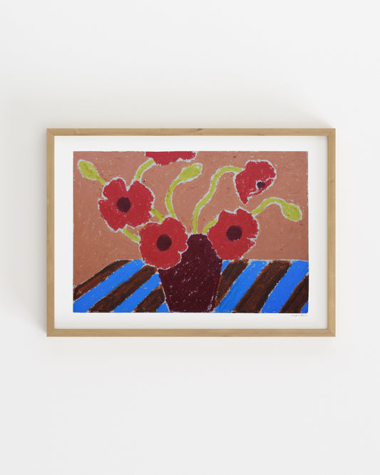 Oil Pastel. Poppies