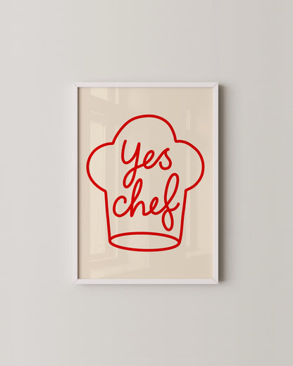 Yes Chef Print- Wall Art -Paperhus- Printable wall art - Instant downloads - DIY home decor -Paperhus