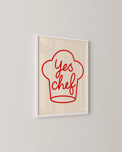 Yes Chef Print- Wall Art -Paperhus- Printable wall art - Instant downloads - DIY home decor -Paperhus