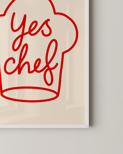 Yes Chef Print- Wall Art -Paperhus- Printable wall art - Instant downloads - DIY home decor -Paperhus