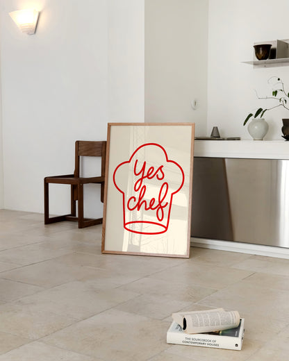 Yes Chef Print- Wall Art -Paperhus- Printable wall art - Instant downloads - DIY home decor -Paperhus