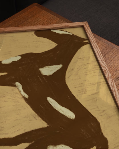 Brown Horse Print | Minimal Animal Art in Warm Earth Tones