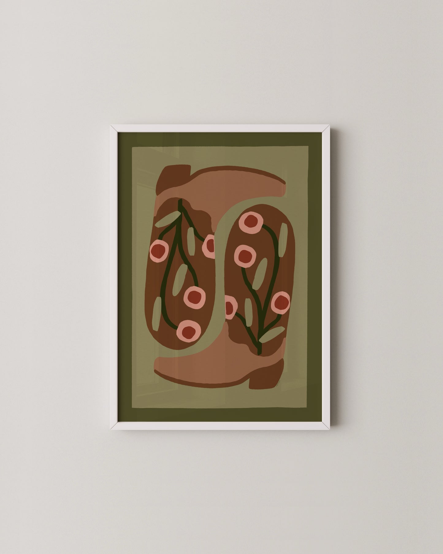 Western Boots Print | Retro Cowgirl Art in Earthy Tones