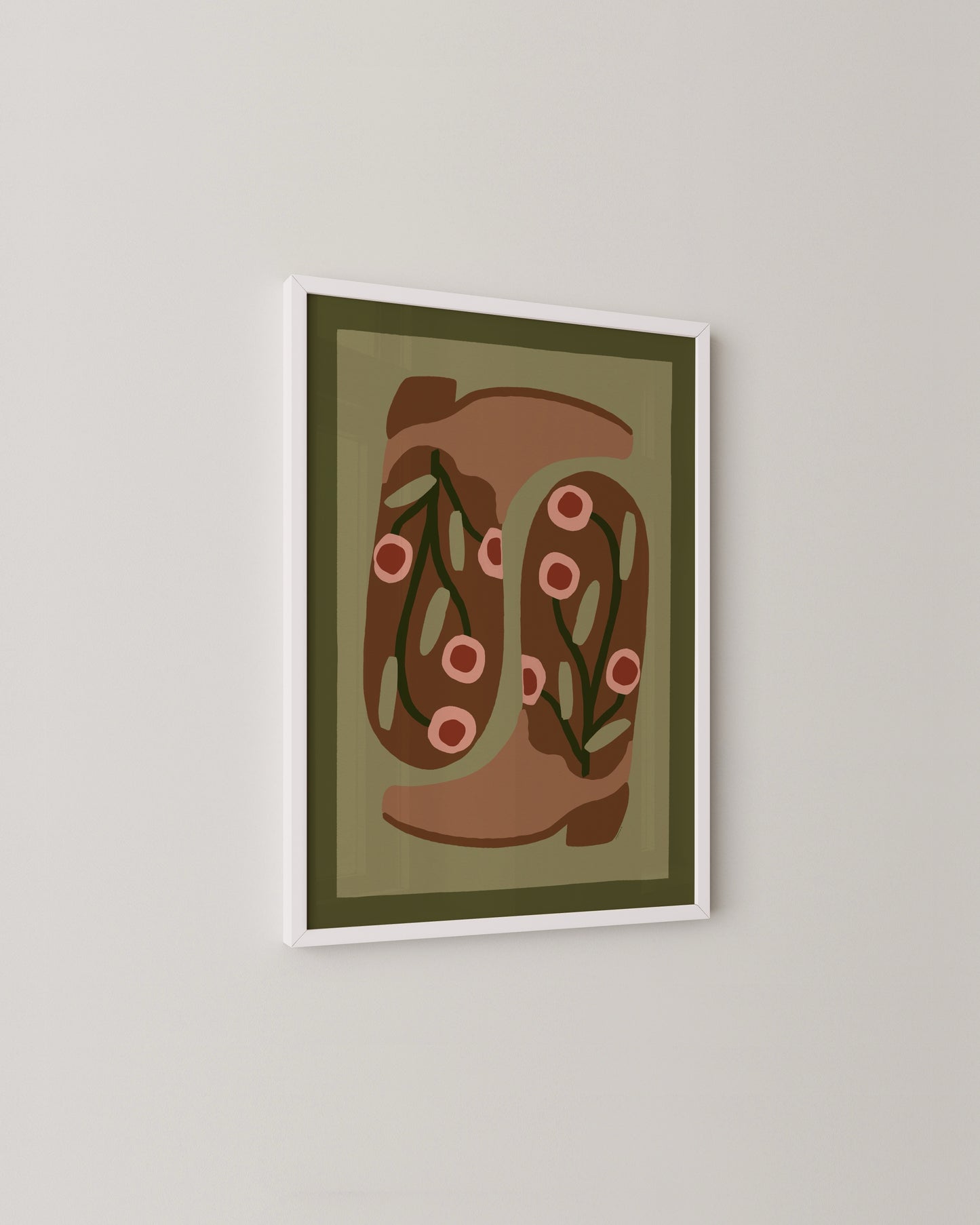 Western Boots Print | Retro Cowgirl Art in Earthy Tones