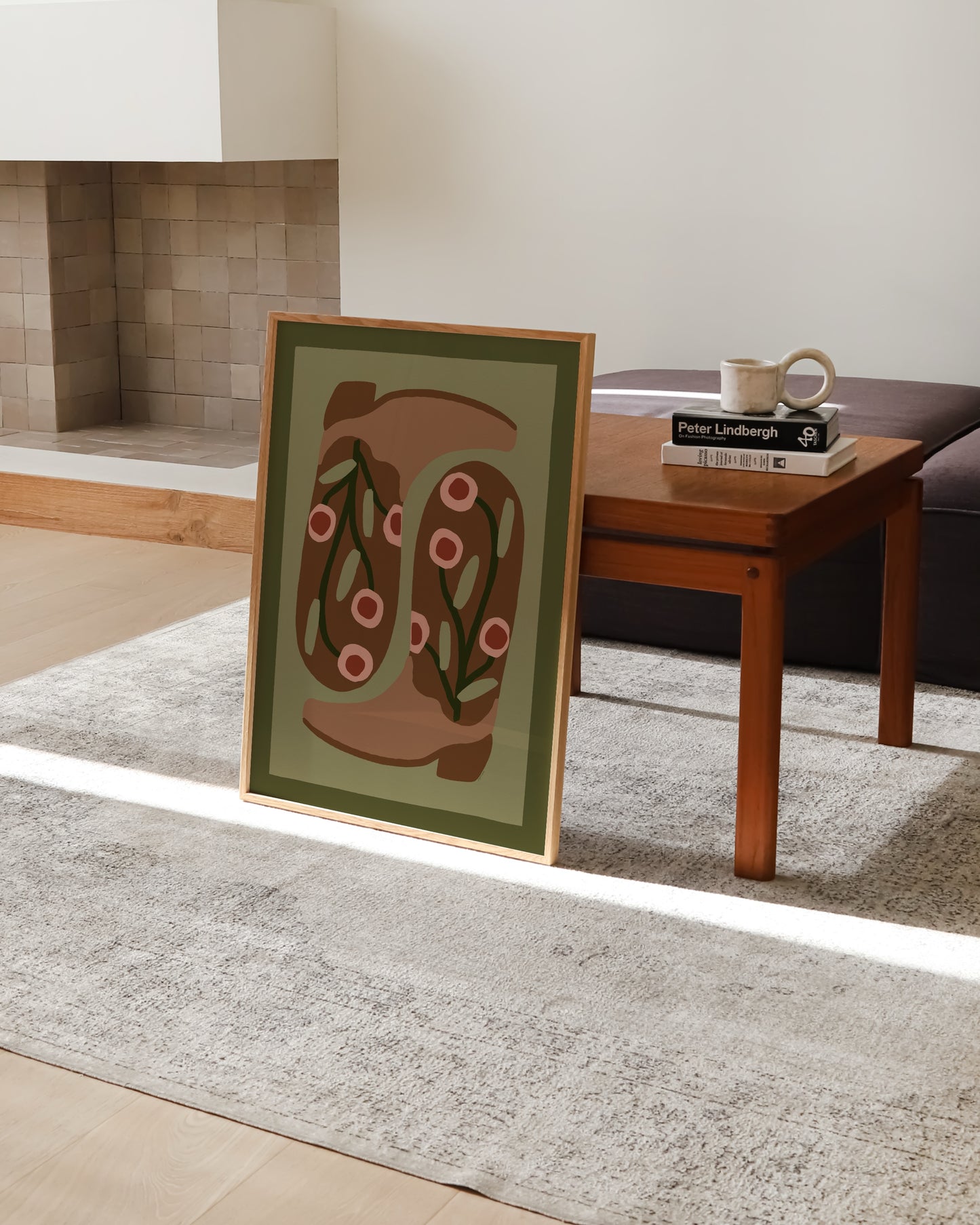 Western Boots Print | Retro Cowgirl Art in Earthy Tones