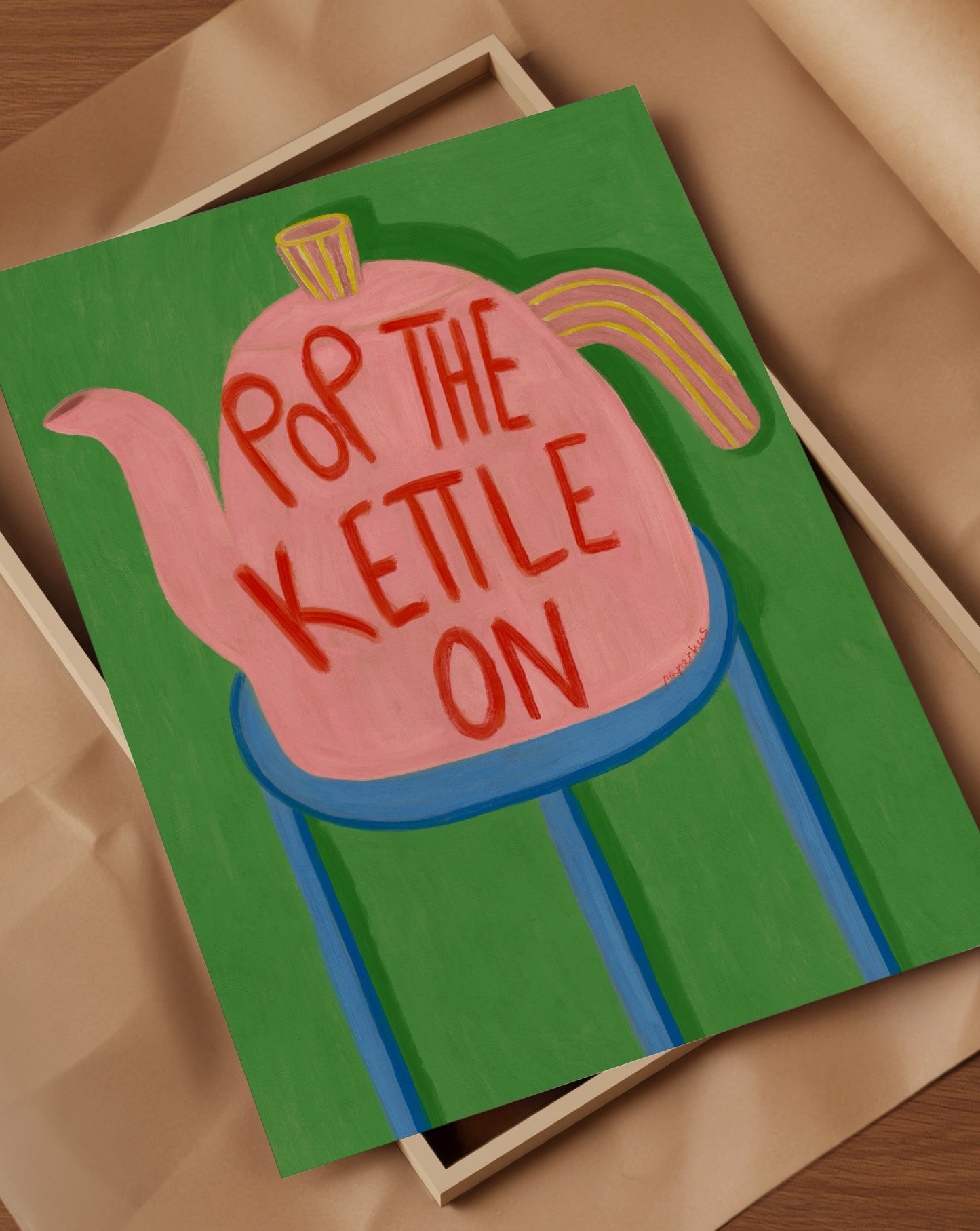 Pop the Kettle On Print | Playful Kitchen Wall Art