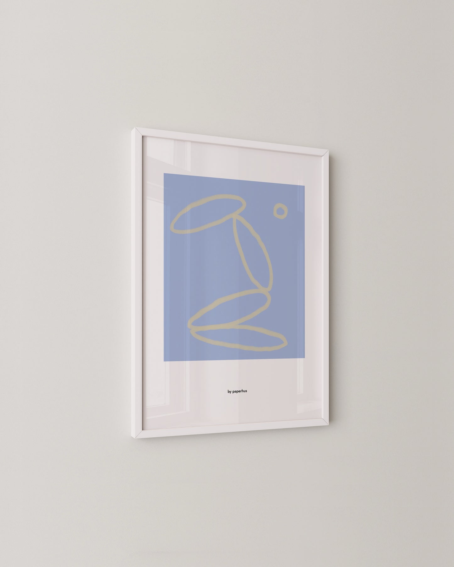 Minimal Abstract Line Art in Blue | Modern Scandinavian Wall Print