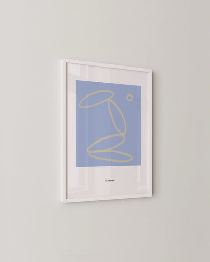 Minimal Abstract Line Art in Blue | Modern Scandinavian Wall Print
