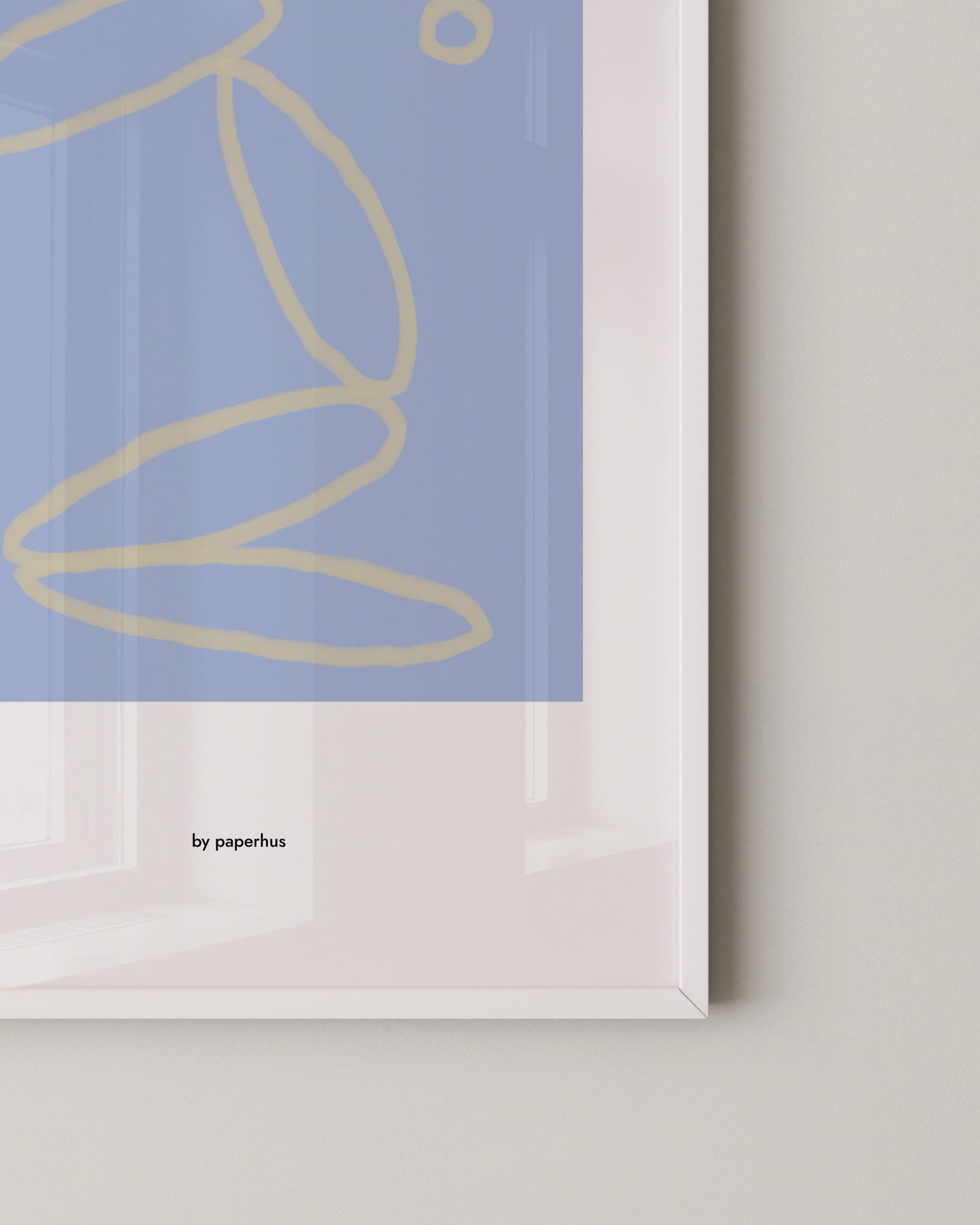 Minimal Abstract Line Art in Blue | Modern Scandinavian Wall Print