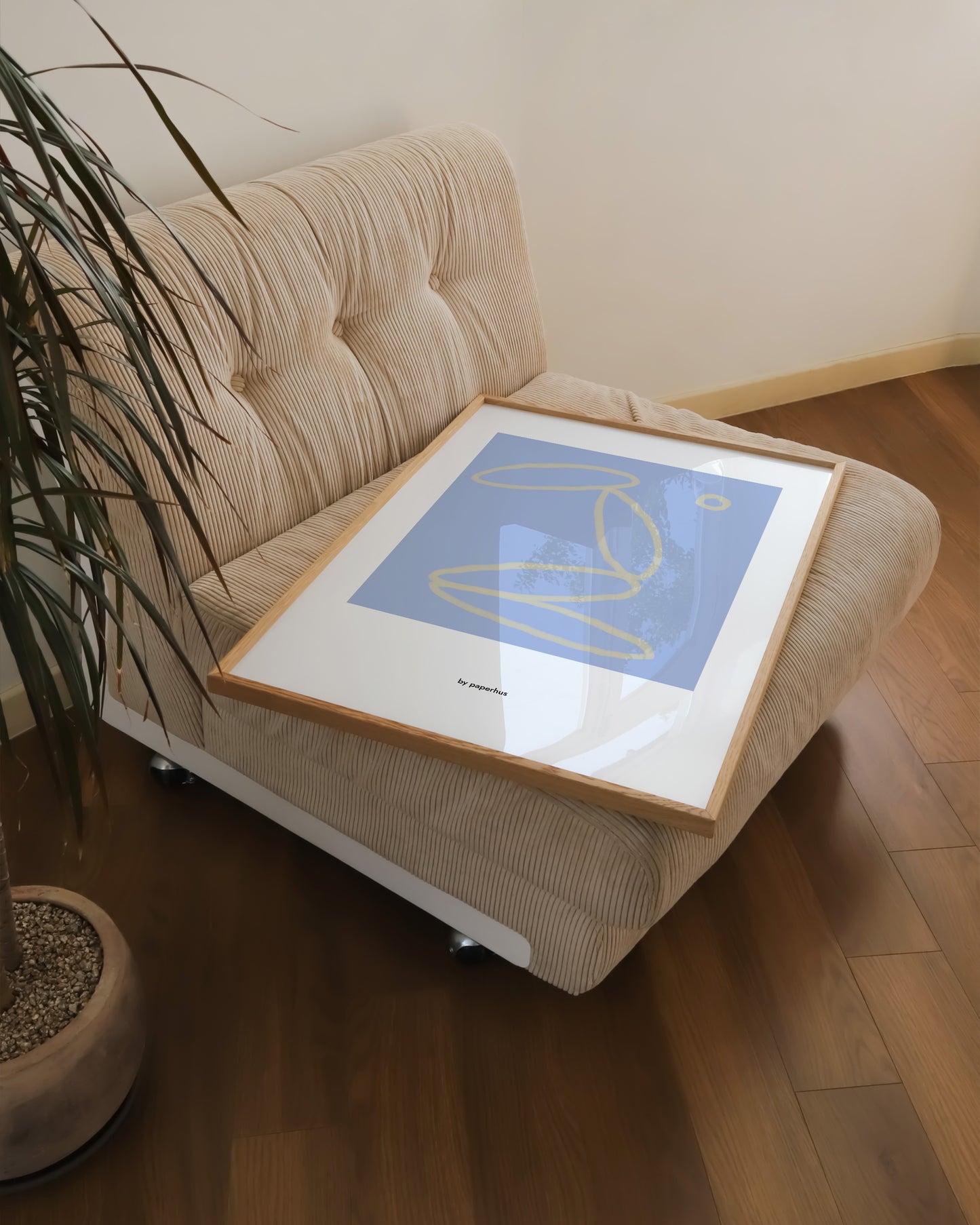 Minimal Abstract Line Art in Blue | Modern Scandinavian Wall Print