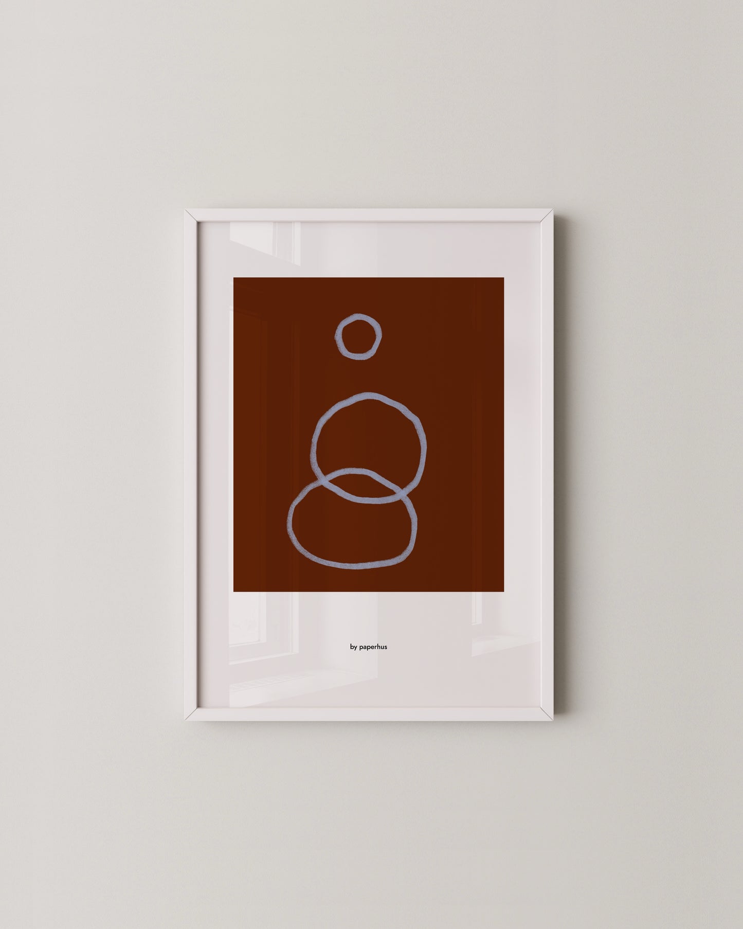Minimal Line Art in Terracotta | Abstract Geometric Wall Print