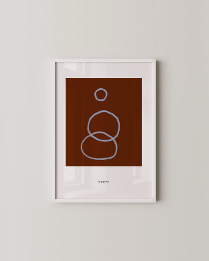 Minimal Line Art in Terracotta | Abstract Geometric Wall Print