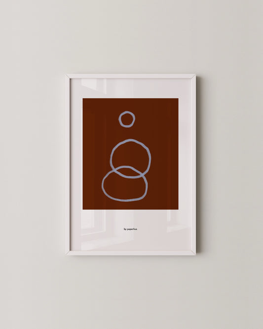 Minimal Line Art in Terracotta | Abstract Geometric Wall Print