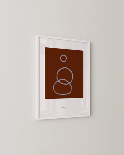Minimal Line Art in Terracotta | Abstract Geometric Wall Print