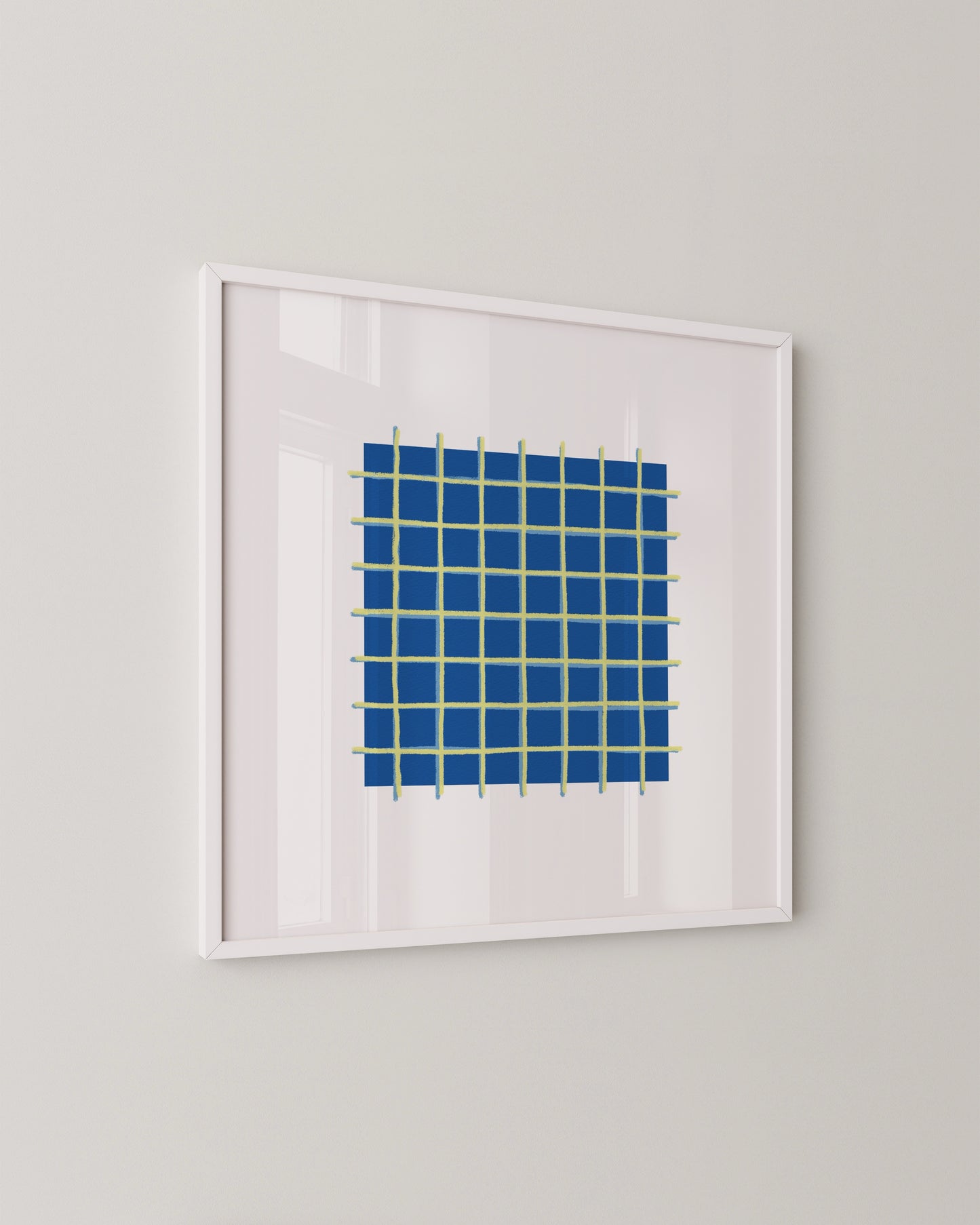 Blue Grid Print | Modern Abstract Wall Art