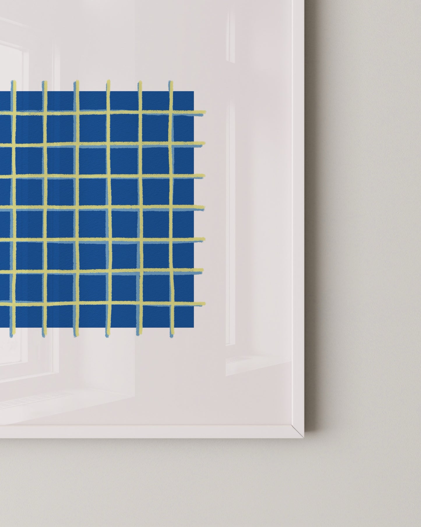 Blue Grid Print | Modern Abstract Wall Art