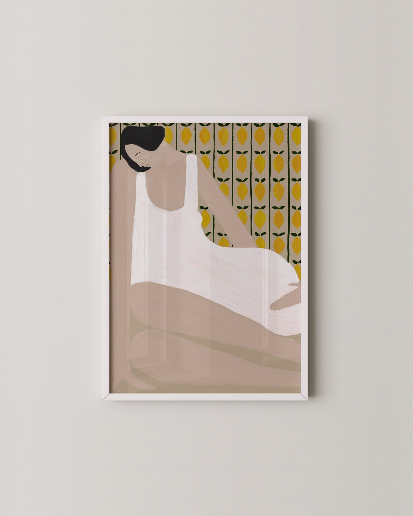 Lemon Pattern Woman Print | Modern Figurative Art