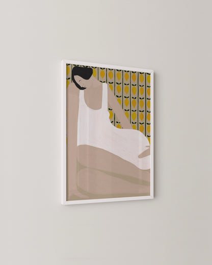 Lemon Pattern Woman Print | Modern Figurative Art