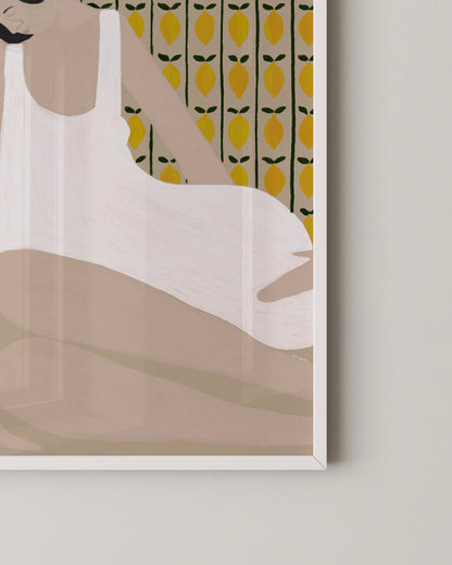Lemon Pattern Woman Print | Modern Figurative Art