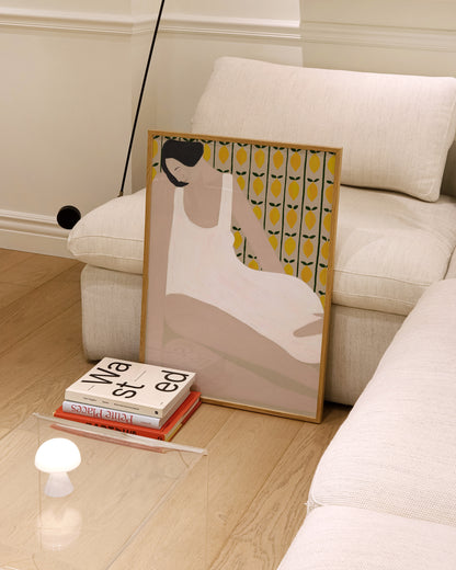 Lemon Pattern Woman Print | Modern Figurative Art
