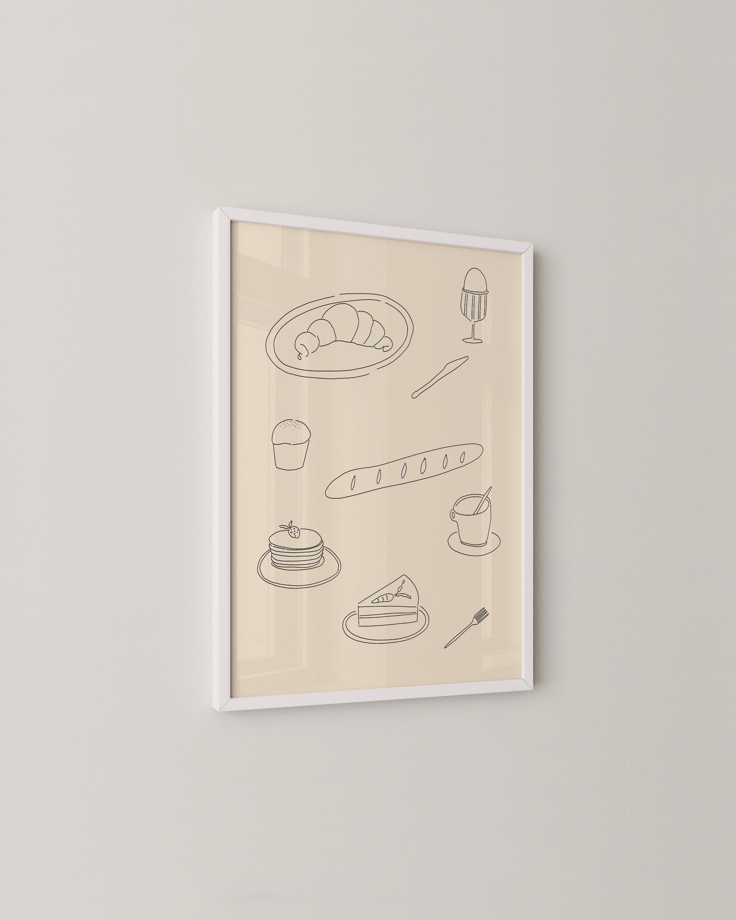 Breakfast Line Art Print | Minimal Kitchen Wall Art