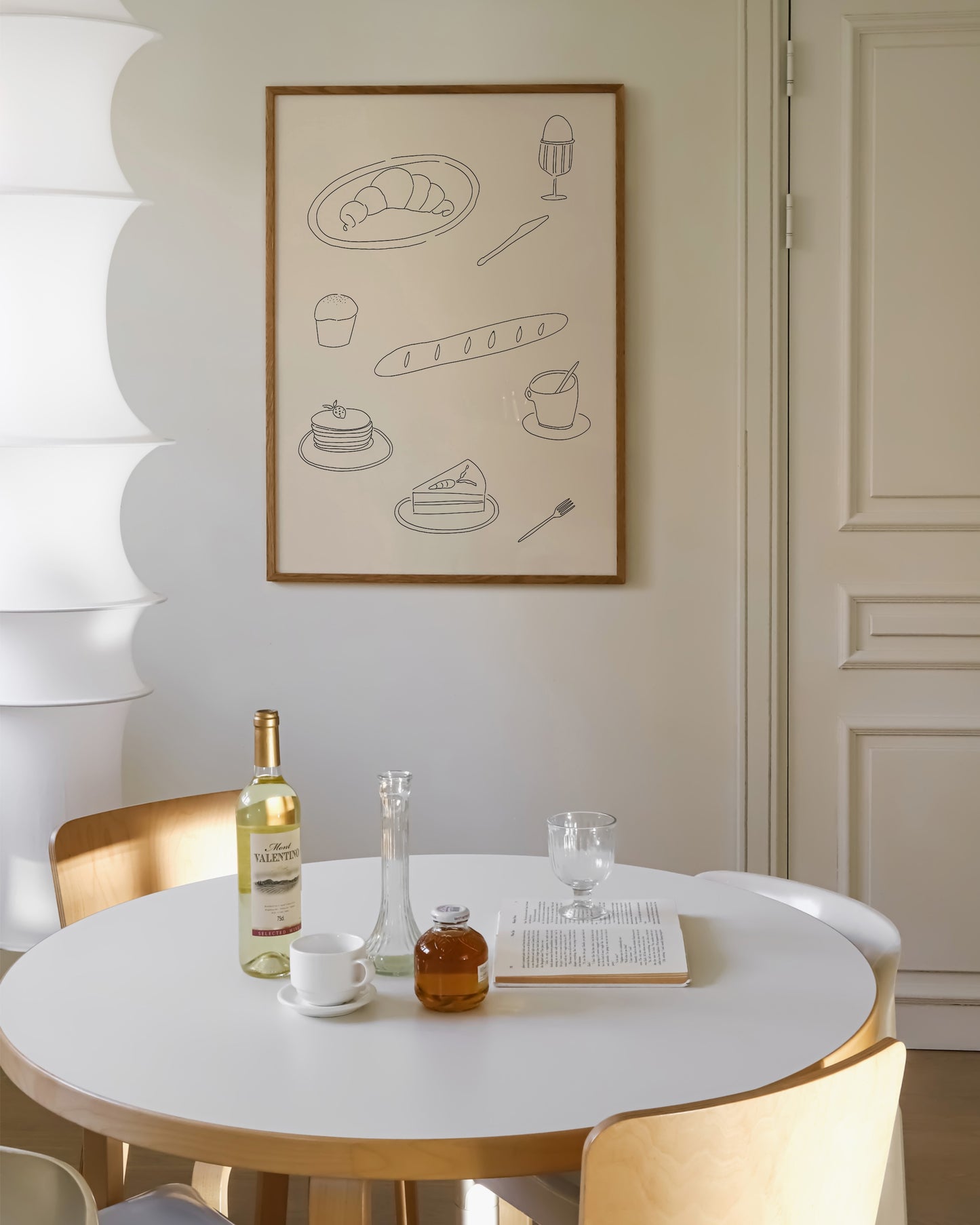 Breakfast Line Art Print | Minimal Kitchen Wall Art