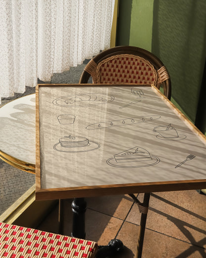 Breakfast Line Art Print | Minimal Kitchen Wall Art