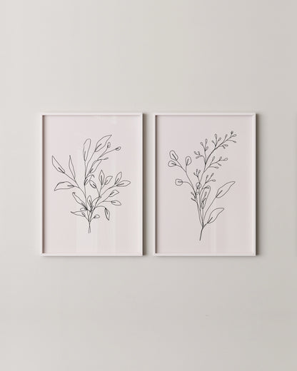 Botanical Line Art Set- Wall Art -Paperhus- Printable wall art - Instant downloads - DIY home decor -Paperhus