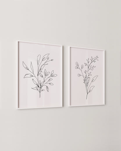 Botanical Line Art Set- Wall Art -Paperhus- Printable wall art - Instant downloads - DIY home decor -Paperhus