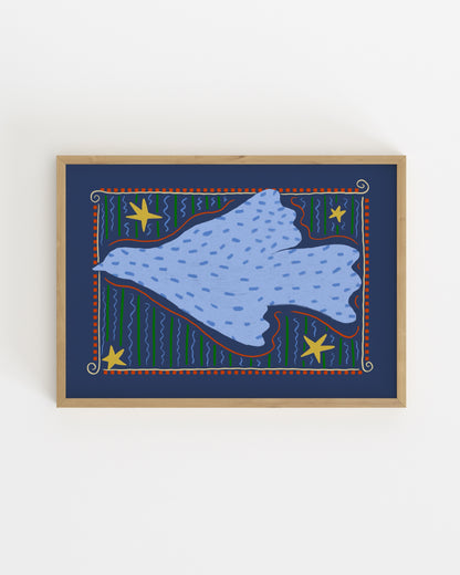 Bird Illustration. Abstract printable wall art by Paperhus