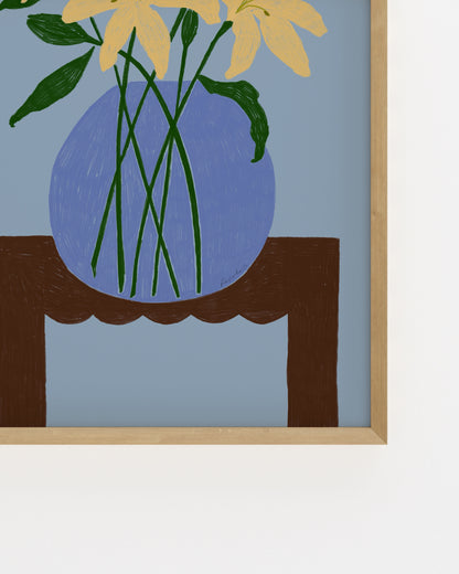 The Dining Room. Lillies In A Bowl Print