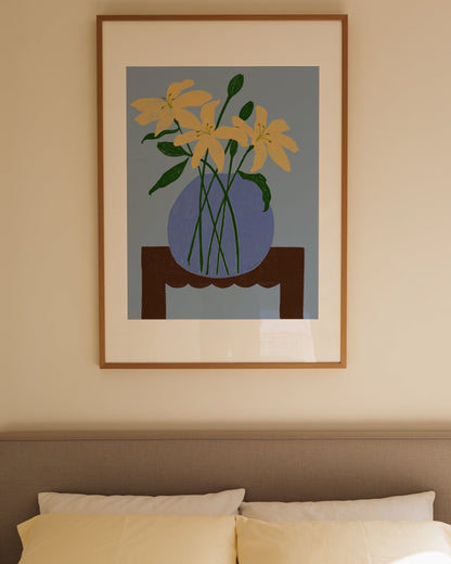 The Dining Room. Lillies In A Bowl Print