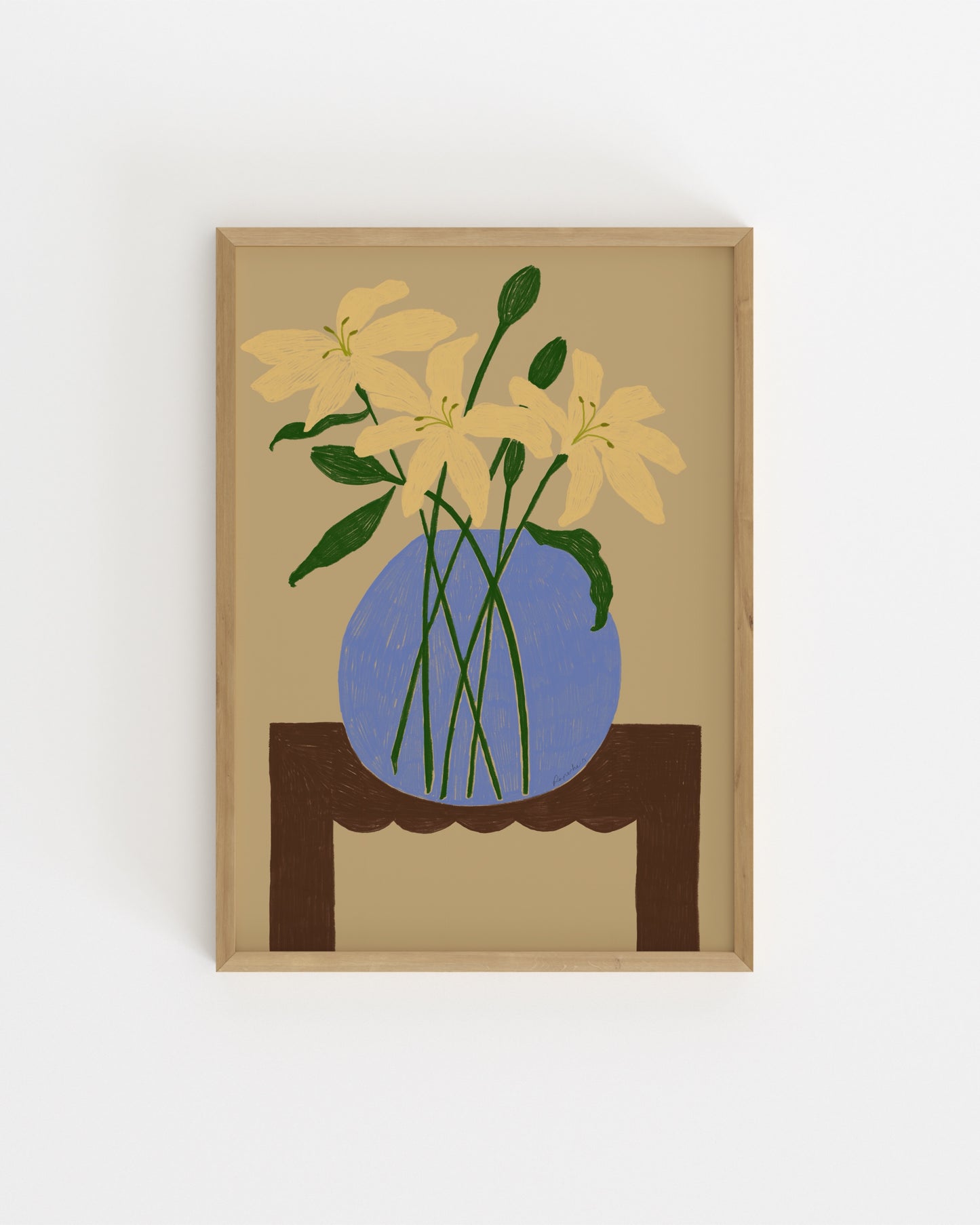 The Dining Room. Lillies In A Bowl Print
