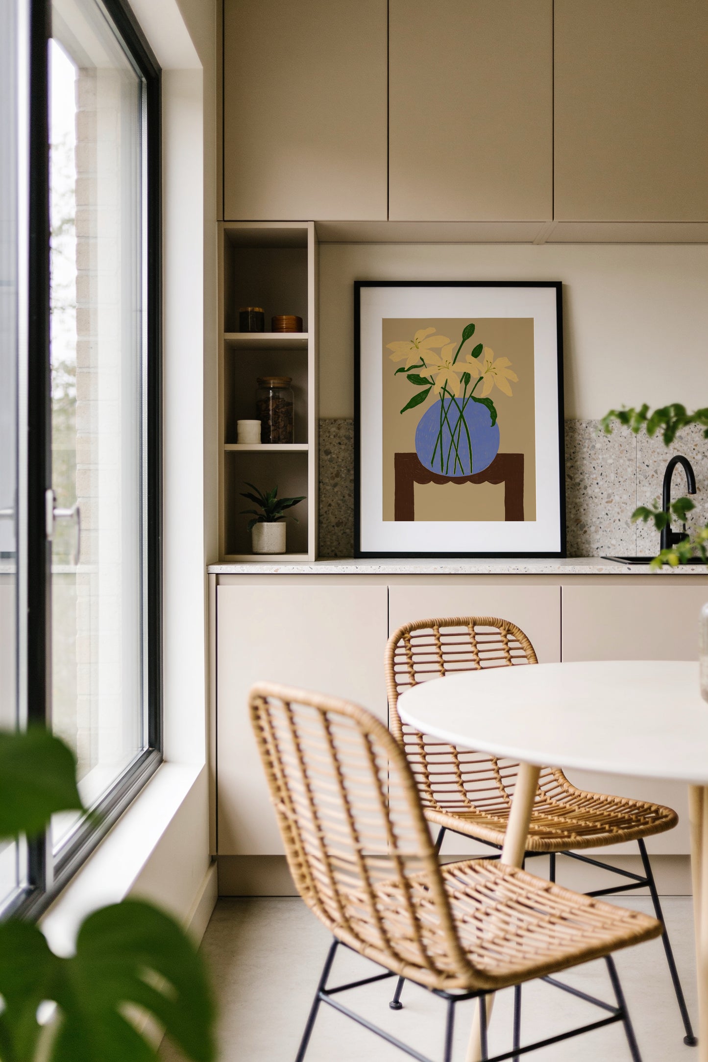 The Dining Room. Lillies In A Bowl Print
