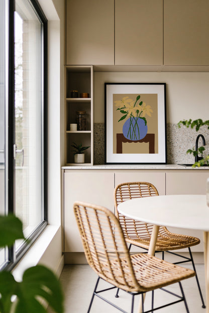 The Dining Room. Lillies In A Bowl Print