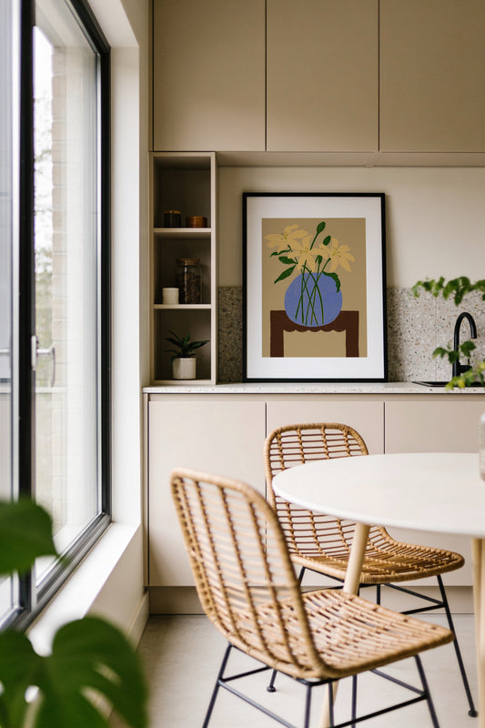 The Dining Room. Lillies In A Bowl Print