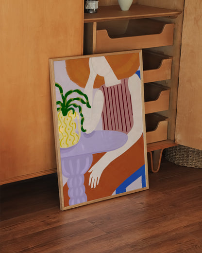 Daydream at the Table | Playful Abstract Figure Art